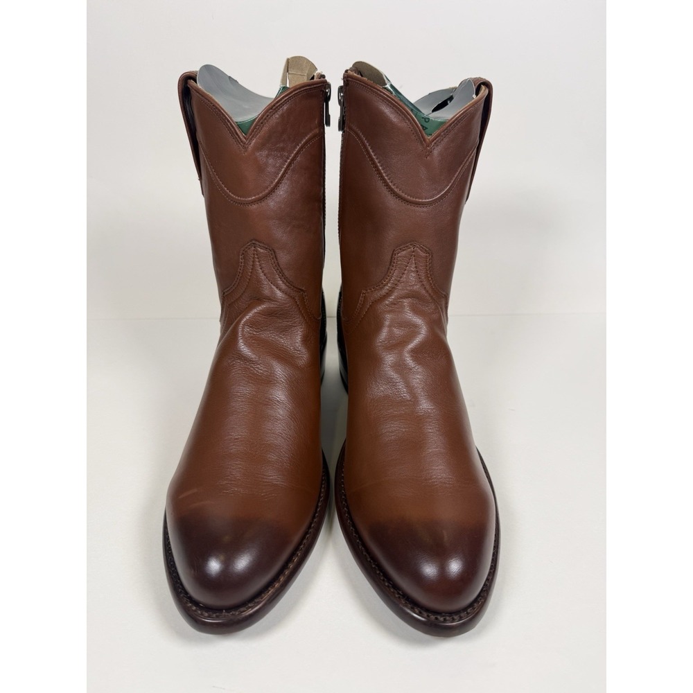 Tecovas The Dean Men's Side Zip Cowboy Boots Brown Leather Round Toe Western 9D